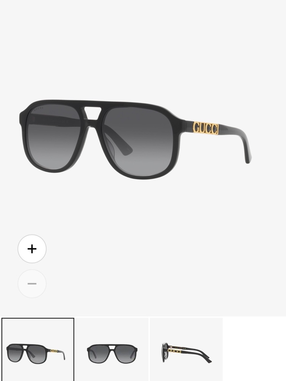 Gucci Black Sunglasses with Gold Logo Accent